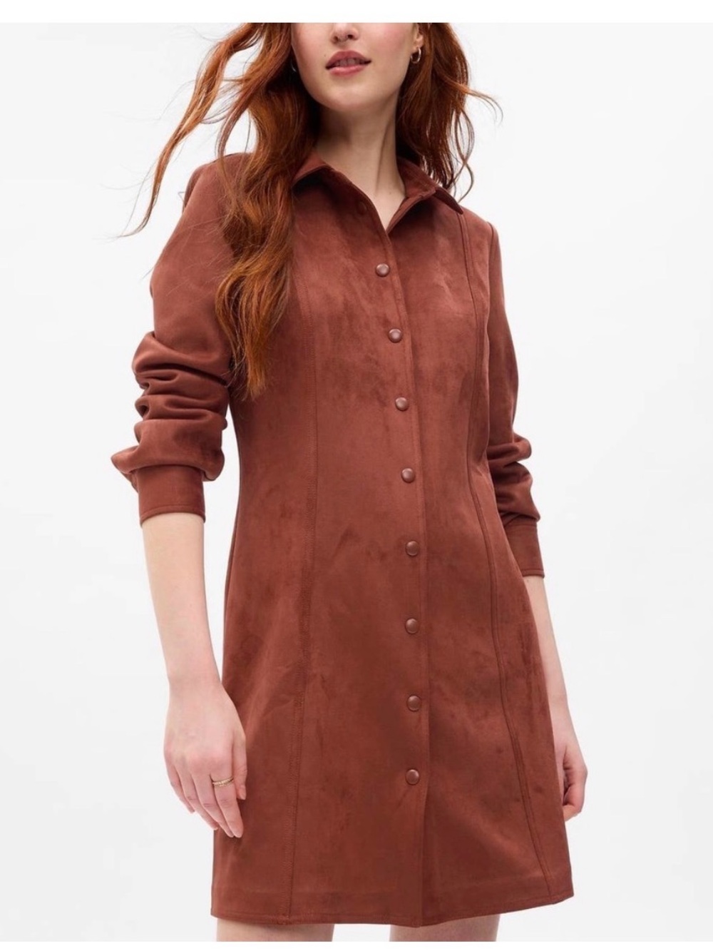 Gap Faux Suede mini dress burnt orange